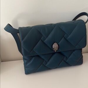 Elegant Teal Kurt Gieger Quilted Women's Leather Bag